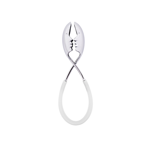 KISS STAINLESS TONGS WITH WHITE HANDLE