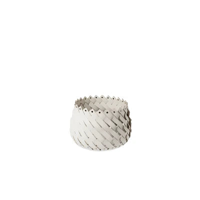 PINETTI ALMERIA SMALL ROUND BASKET IN WHITE