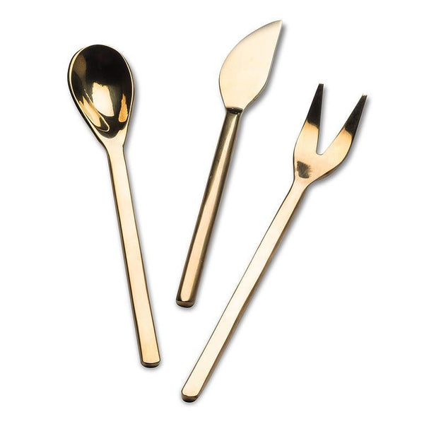 MODERN COCKTAIL FORK  IN GOLD