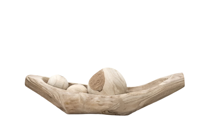 FORTUNE BOAT BOWL IN NATURAL WOOD