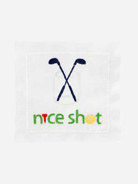 AUGUST MORGAN "NICE SHOT" COCKTAIL NAPKINS--GIFT BOXED SET OF 4