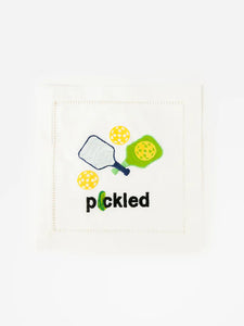 AUGUST MORGAN "PICKLED" COCKTAIL NAPKINS--GIFT BOXED SET OF 4