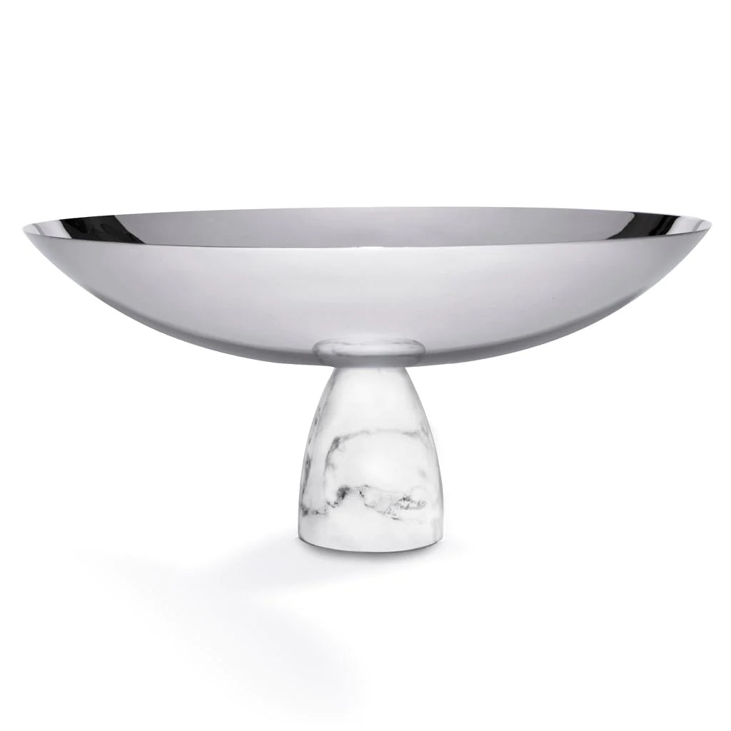 COLUNA FRUIT BOWL IN MARBLE WITH SILVER