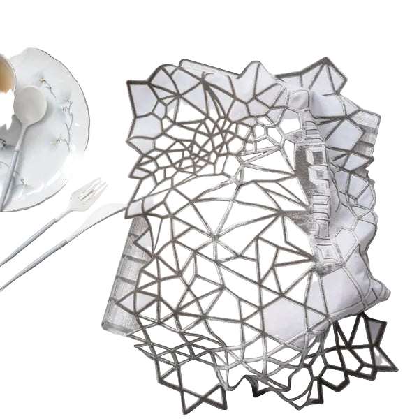 GEOMETRIC CHALLAH COVER IN CHAMPAGNE
