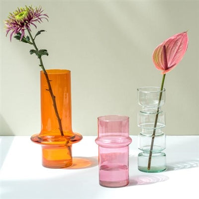 RECYCLED GLASS VASE IN PINK