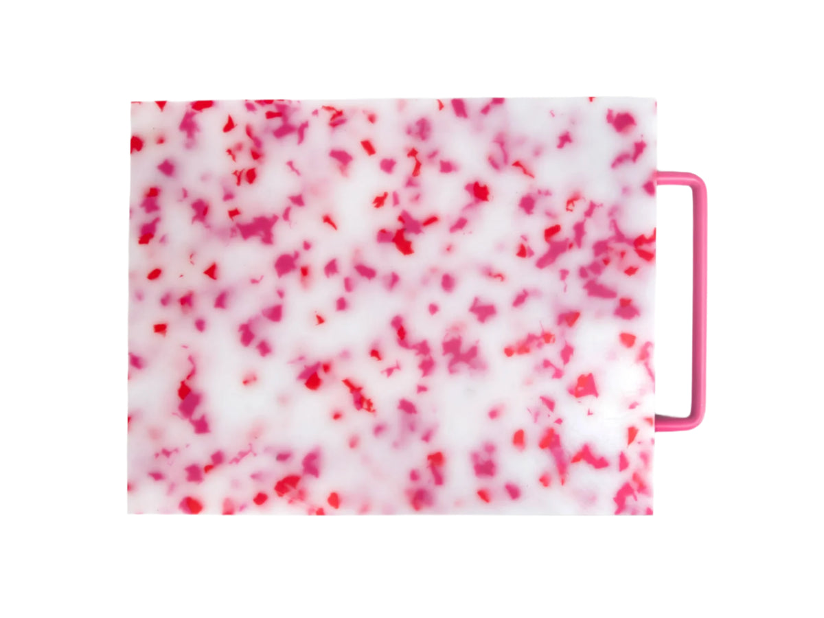 LARGE CUTTING BOARD IN WHITE WITH PINK