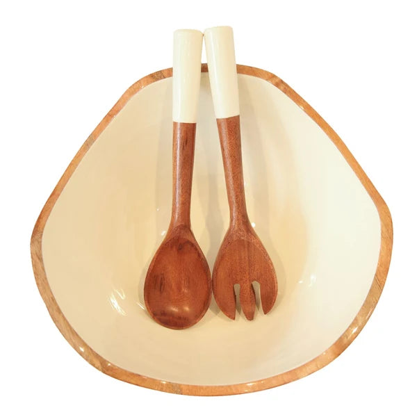 MONTAUK  BOWL SET WITH WHITE ENAMEL LINING