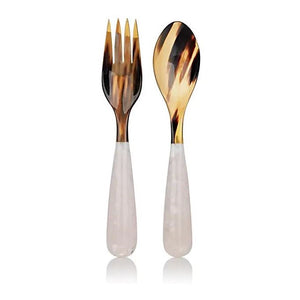 LILY JULIET GRAND SLAM RESIN SALAD SERVERS IN WHITE