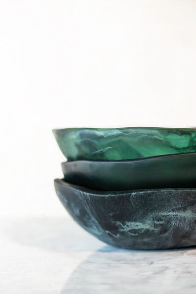 STONE BOWL IN MOSS - 15"