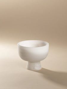 COPAL LOW PEDESTAL BOWL IN ALABASTER