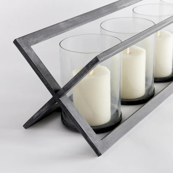 BAXTON AGED ZINC 5 PILLAR CANDLE HOLDER