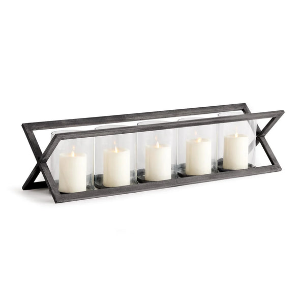 BAXTON AGED ZINC 5 PILLAR CANDLE HOLDER