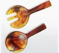 JUMBO SALAD SERVERS IN TORTOISE SWIRL