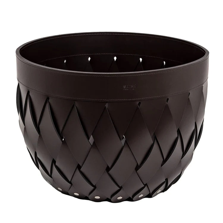 PINETTI CANARIA SMALL ROUND BASKET IN BLACK