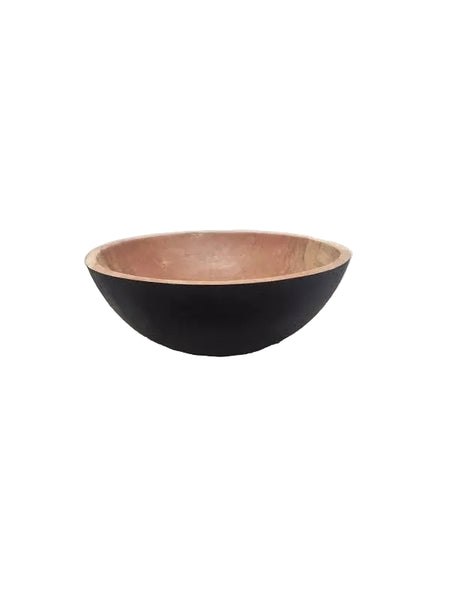 LARGE CHERRY 2 TONE ROUND WOOD BOWL