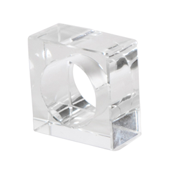 SQUARE NAPKIN RING IN CLEAR GLASS