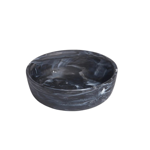 SMALL ROUND BOWL IN BLACK SWIRL