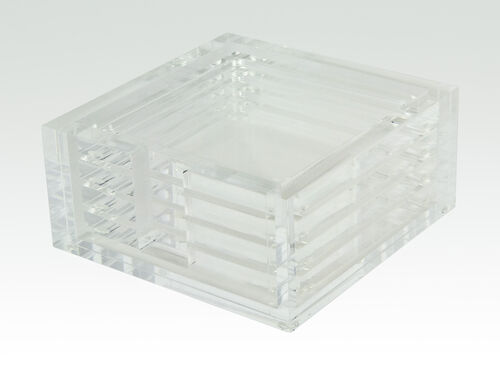 LUCITE COASTER IN CLEAR, SET OF 4