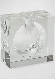 SMALL SQUARE BUBBLE CRYSTAL VASE