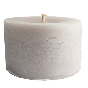 ROUND CANDLE BLOCK WITH 1 WICK IN LINEN