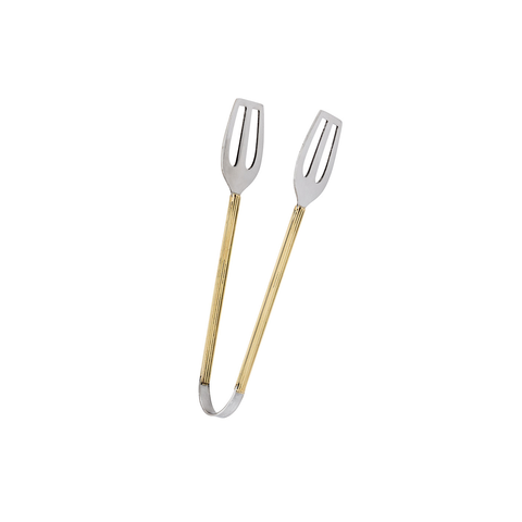 RIBBED BRASS ALL PURPOSE TONGS