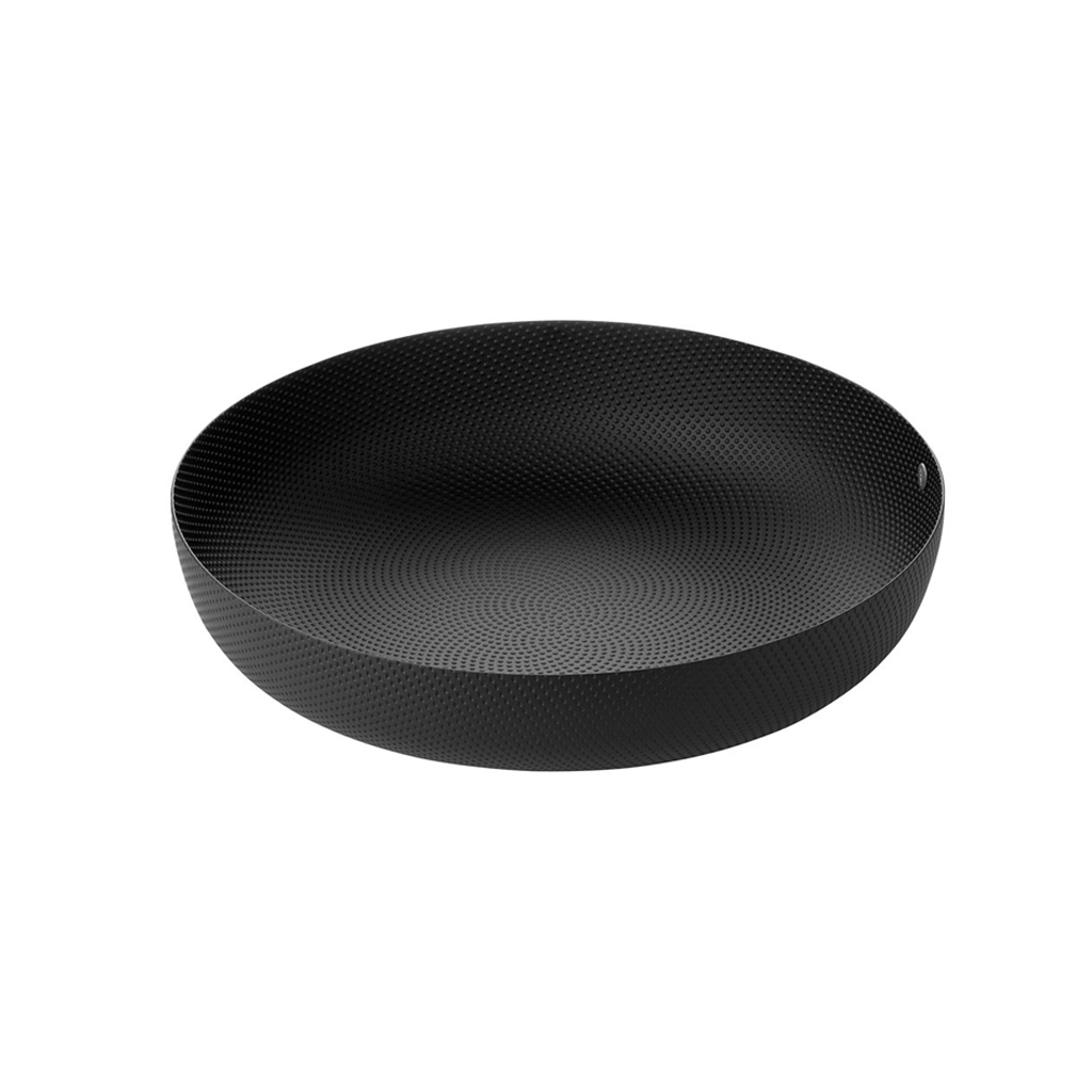 MOIRE TEXTURED MEDIUM BOWL IN BLACK