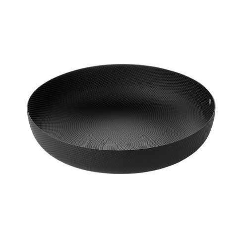 MOIRE TEXTURED LARGE BOWL IN BLACK