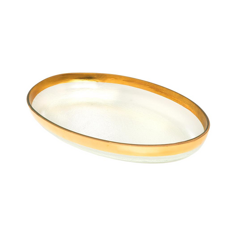 ANNIEGLASS MOD LARGE OVAL PLATTER IN GOLD