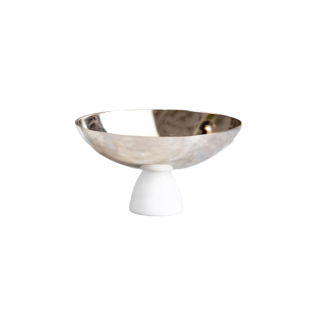COLUNA MARBLE NUT BOWL WITH GOLD DISH