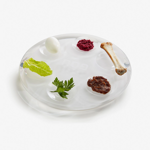 SEDER PLATE IN WHITE ACRYLIC