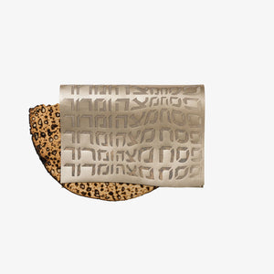 AFIKOMAN BAG WITH HEBREW TYPE IN CHAMPAGNE