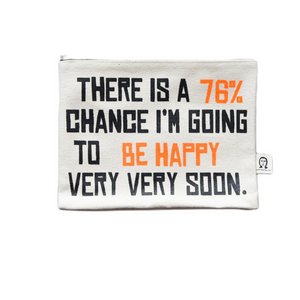 BE HAPPY 76% CANVAS POUCH