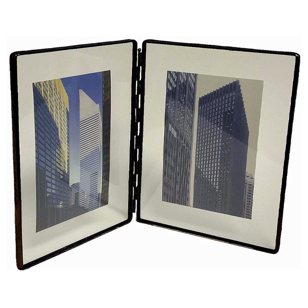 CLEAR GLASS DOUBLE FRAME IN BLACK 7" x 9"