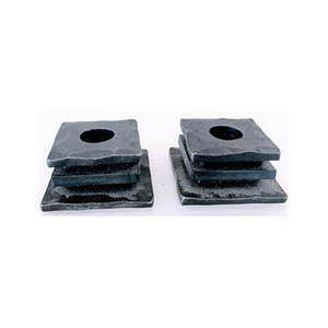 BLACKTHORNE FORGE STACKED SQUARES CANDLEHOLDER (PAIR)