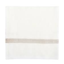 LAUNDERED LINEN NAPKIN IN IVORY/GREY