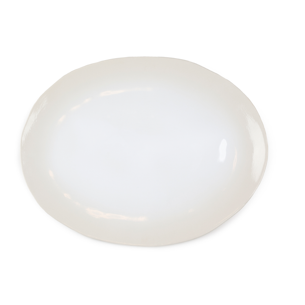ORGANIC LARGE OVAL PLATTER IN WHITE
