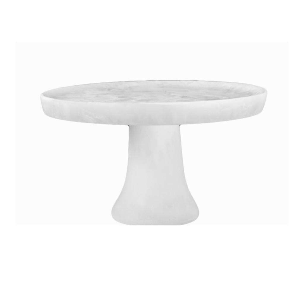 NASHI HOME LARGE CAKE STAND IN WHITE SWIRL