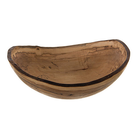 SPALTED MAPLE OVAL WOOD BOWL