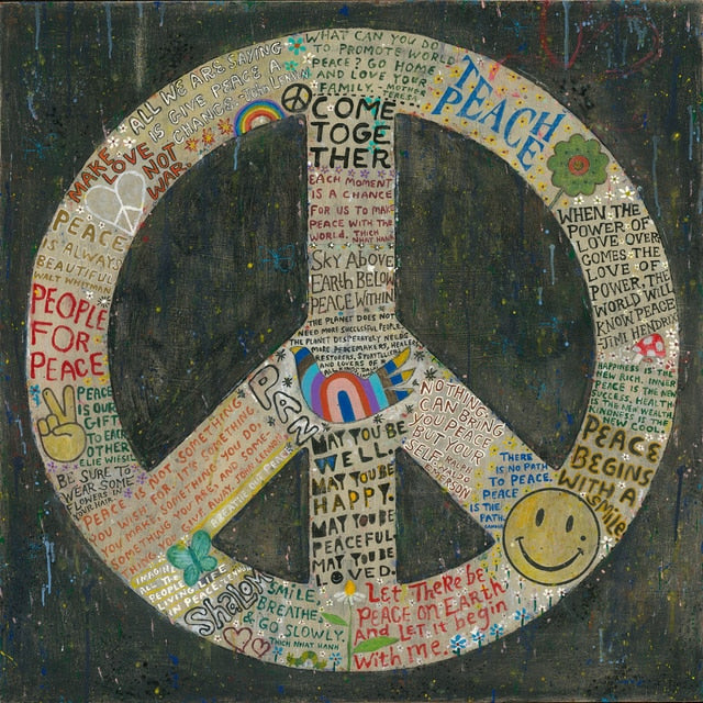 PEACE SIGN ART PRINT - 12" x 12"
