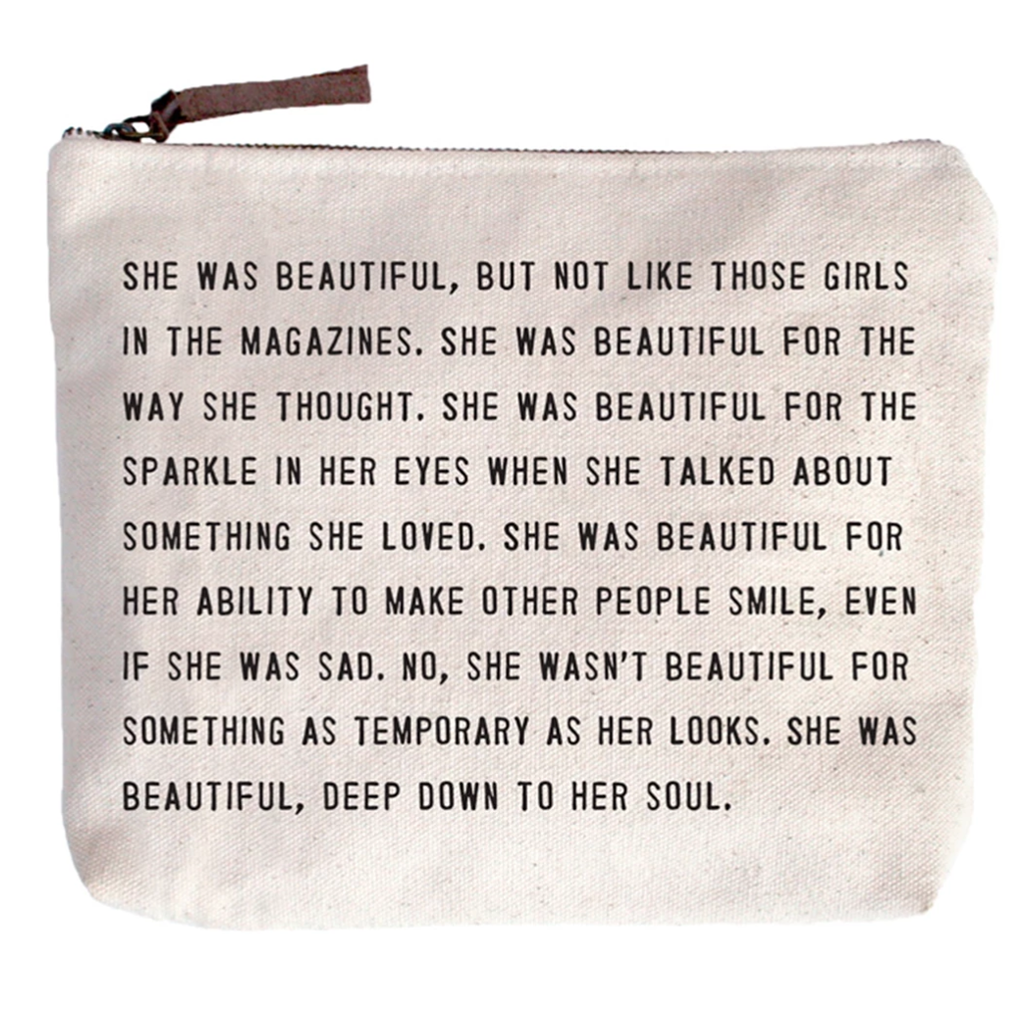 SHE WAS BEAUTIFUL CANVAS POUCH
