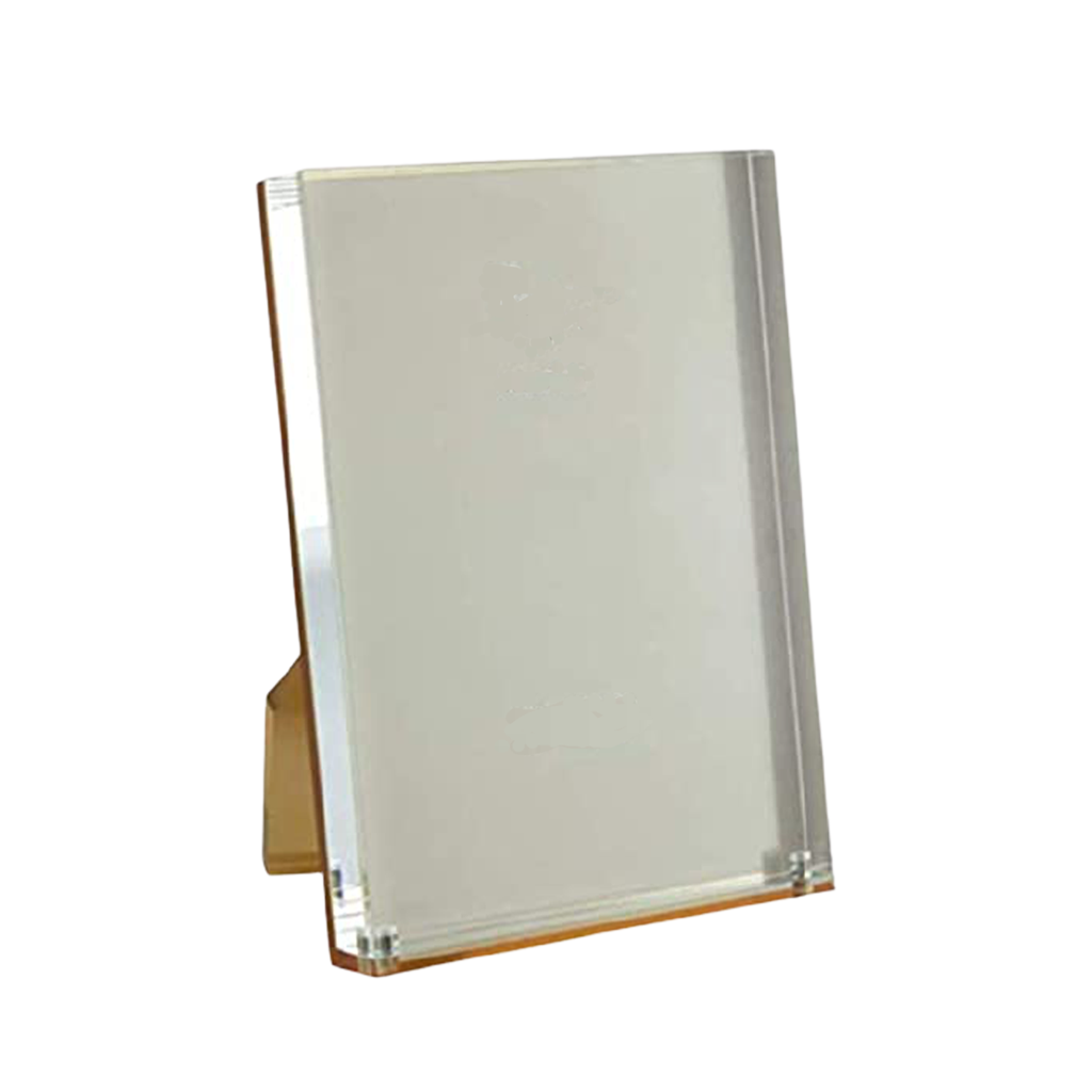 LUCITE FRAME WITH GOLD BACK - 5" x 7"