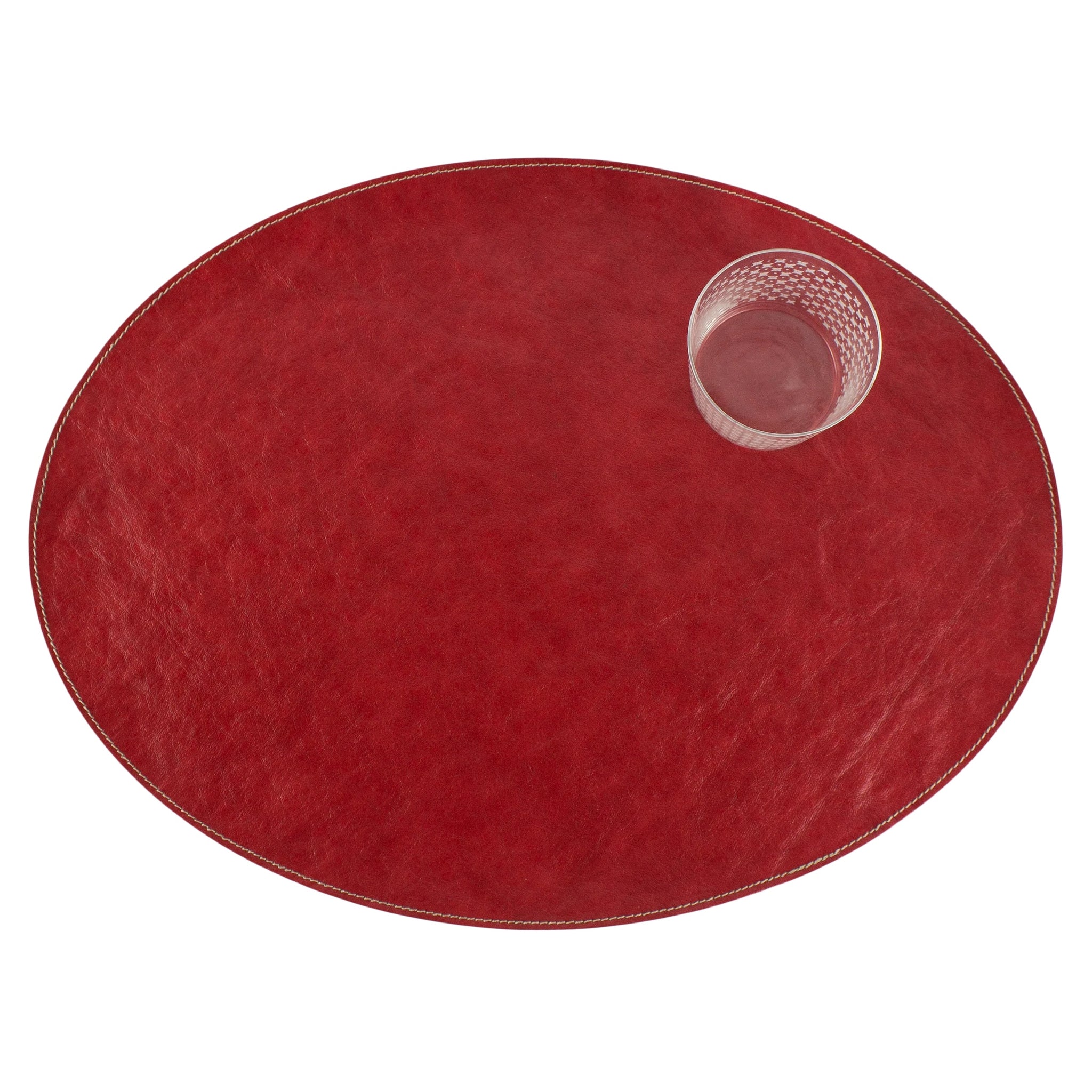 COATED PAPER OVAL PLACEMAT IN RED