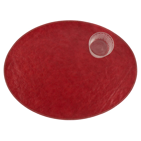 COATED PAPER OVAL PLACEMAT IN RED