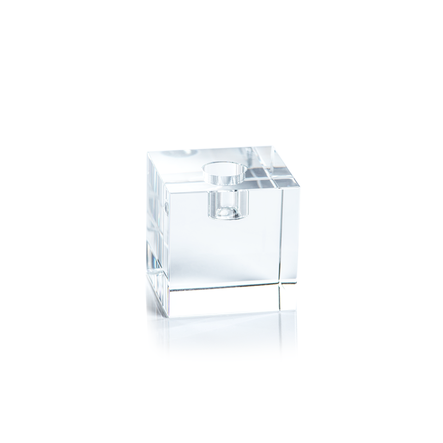 GLASS SMALL SQUARE CANDLE HOLDER